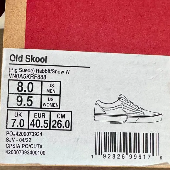 Vans Old Skool Suede Low Top Sneakers Gray White Skate Shoes Mens 8 / Womens 9.5